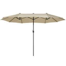 Sonnenschirm Beige 270 x 460 x 247 cm aus robustem Aluminium und einem doppelten Schirm Oval Praktisch Modern