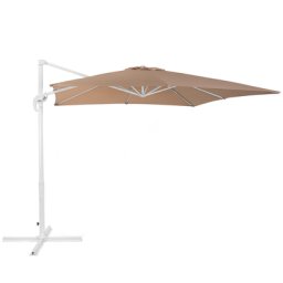 Sonnenschirm Sandbeige Polyester quadratische Form 250 x 250 x 235 cm Terrasse Balkon Garten