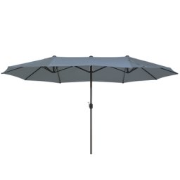 Doppelsonnenschirm Dunkelgrau Polyester/Aluminium Oval 270 x 460 x 247 cm Garten