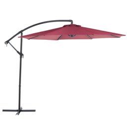 Ampelschirm Rot Polyester Stahl ⌀ 300 cm Garten Terrasse