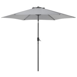 Sonnenschirm Grau Polyester/Aluminium ⌀ 270 cm Terrasse Balkon Garten