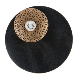 Wanddekoration Schwarz/Gold/Weiß ø 49 cm Kreisform Rund Modern