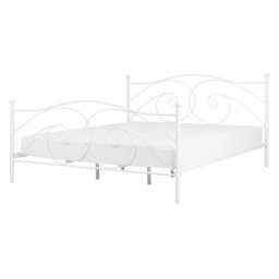 Metallbett Weiß Doppelbett 140 x 200 cm Bequem Romantisch