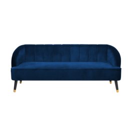 Sofa Dunkelblau Samtstoff 3-Sitzer Minimalistisch Glamourös Wohnzimmer