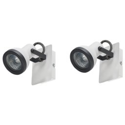 Deckenlampe 2er Set Weiß / Schwarz Metall 2-flammig In Matt Verstellbar Glockenform Industrie Look Modernes Design