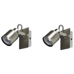 Wandleuchte 2er Set Silber Metall 2-flammig In Matt Verstellbar Zylinderform Industrie Look Moderne Wandleuchte