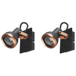 Deckenlampe 2er Set Schwarz / Kupfer Metall 2-flammig In Matt Verstellbar Glockenform Industrie Look Modernes Design