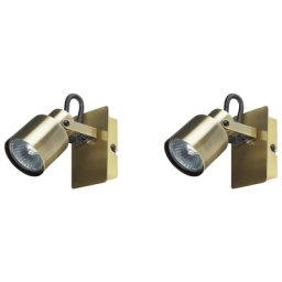 Wandleuchte 2er Set Messing Metall 2-flammig In Matt Verstellbar Zylinderform Industrie Look Moderne Wandleuchte