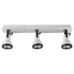 Deckenlampe Weiß / Schwarz Metall Rechteckig 3-flammig In Matt Verstellbar Industrie Look Modernes Design