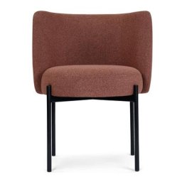 Polsterstuhl RAY - Polsterstuhl, Terracotta Blush & schwarzes Metall