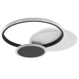 LED Deckenleuchte Schwarz u. Weiß Metall 3-Flammig Rund Flach Ringform Kreisform Unterputzmontage Modern Glamour für Wohn- u. Schlafzimmer