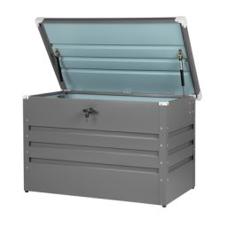 Auflagenbox grau Metall 100x62 cm Garten Terrasse