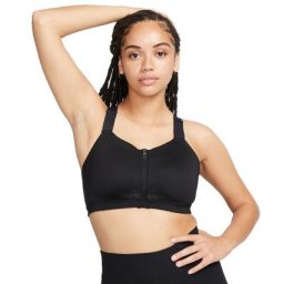 Nike Damen Zip-Front Sports Bra, Cup C-E schwarz