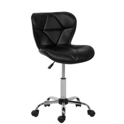 Arbeitshocker Schwarz aus Kunstleder mit trendy Ausstrahlung Arbeitsstuhl Elegant Modern