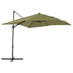 Sonnenschirm Olivgrün/Schwarz Polyester quadratische Form 245 x 245 cm Terrasse Balkon Garten