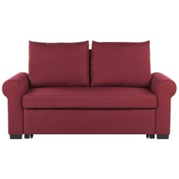 Schlafsofa Rot Polyester 2-Sitzer Schlaffunktion Pflegelleicht Schlafzimmer