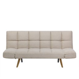Sofa Beige Polsterbezug 3-Sitzer Schlaffunktion Zeitgenössisch Wohnzimmer