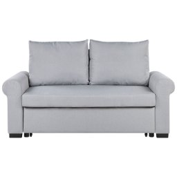 Schlafsofa Grau Polyester 2-Sitzer Schlaffunktion Pflegelleicht Schlafzimmer