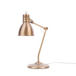 Büroleuchte Messing Stahl 44 cm verstellbarer Schirm Schwenkarm Kabel mit Schalter Industrie Look