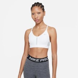 Nike Damen Indy Light-Support Padded V-Neck Sports Bra weiß
