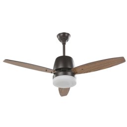 Deckenventilator dunkler Holzfarbton Metall MDF-Platte Fernbedienung Minimalistisch Modern Wohnzimmer Schlafzimmer