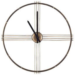 Wanduhr Metall Gold ø 64 cm im Metallic Look Altgold Antikgold Rund Minimalistisch Retro