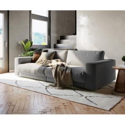 DELIFE Big-Sofa Cubico Cord Silbergrau 290x120, Big Sofas