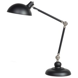 Büroleuchte Schwarz Metallgestell und Schirm verstellbar langes Kabel mit Schalter Industrie Look