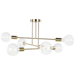 Hängeleuchte Messing aus Metall 6-flammig für Esszimmer Wohnzimmer Salon Industrie Look Modernes Design