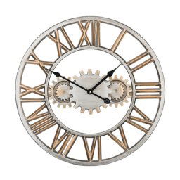 Wanduhr Silber mit Gold ø 46 cm im Metallic Look Rund Klassisch