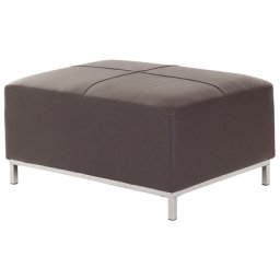 Ottomane Braun Leder Metallbeine für Wohnzimmer Retro/Modern