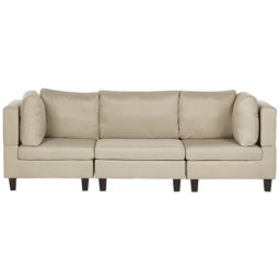 Sofa Beige Polsterbezug 3-Sitzer Modulsofa Wohnzimmermöbel Modern Wohnzimmer Salon Wohnecke Sitzecke
