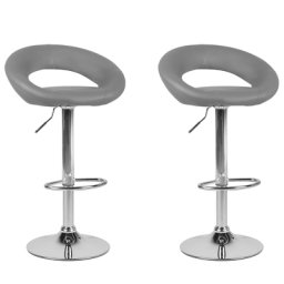 Trendy Barhocker Grau Kunstleder Höhenverstellbar Drehbar Modern