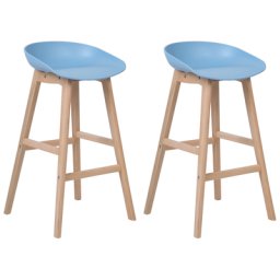 Stilvoller Barstuhl 2er Set Hellblau/heller Holzfarbton Stoff/Holz Elegant/Modern
