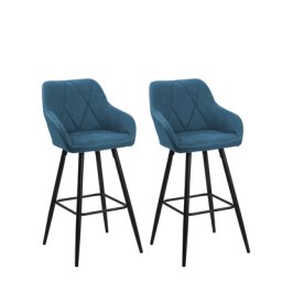 Trendy Barstuhl 2er Set Seeblau Stoff 104 cm Modern