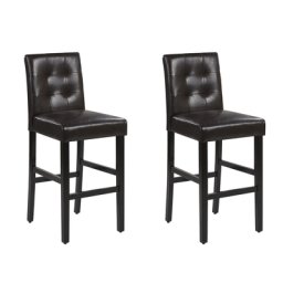 Stilvoller Barhocker 2er Set Braun Kunstleder 107 cm Modern