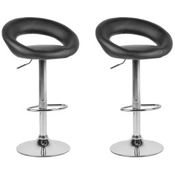 Trendy Barhocker Schwarz Kunstleder Höhenverstellbar Drehbar Modern