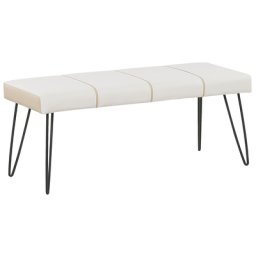 Bett-Bank Weiß Kunstleder für Schlafzimmer Wohnzimmer Modern Glamour Look