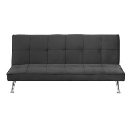 Sofa Grau Polsterbezug 3-Sitzer Schlaffunktion Klassisch Modern Wohnzimmer