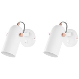 Wandlampe Weiß 2er Set 1-flammig 156 cm aus Metall Glockenförmig Elegant Modern Retro Stil