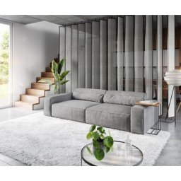 DELIFE Big-Sofa Sirpio XL 270x130 cm Mikrofaser Taupe, Big Sofas