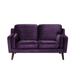 Sofa Violett Samtstoff 2-Sitzer Retro Minimalistisch Wohnzimmer