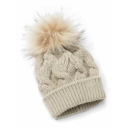 Walbusch Damen Strick-Mütze Thermo Beige einfarbig wärmend