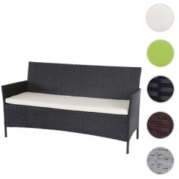 3-Sitzer Poly-Rattan Gartenbank Halden, Sitzbank ~ Variantenangebot