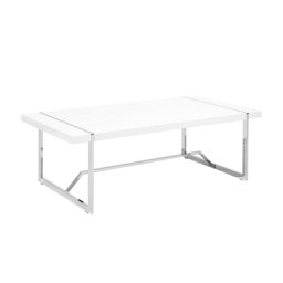 Couchtisch Weiß mit Silber 60 x 120 cm Rechteckig Elegant Modern