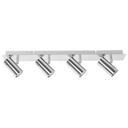 Deckenleuchte Silber Metall lang 4-flammig verstallbar Industrie Look Moderne Wandleuchte