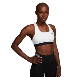 Nike Damen Swoosh Medium-Support Non-Padded Sports Bra weiß