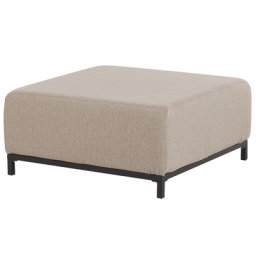 Ottomane Beige / schwarzes Gestell Polsterbezug quadratisch Indoor & Outdoor Wohnzimmer Salon Balkon Terrasse