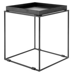 Beistelltisch Schwarz 40 x 40 cm Metall Pulverbeschichtet Quadratisch Minimalistisch Modern
