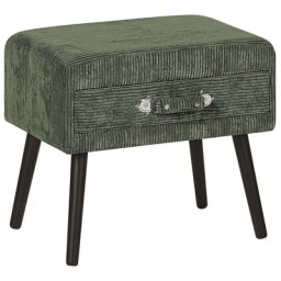 Nachttisch Grün Cord Kiefernholz 46 x 50 x 35 cm Modern Lustig Koffer Optik Schlafzimmer